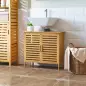 Mueble para Debajo del Lavabo de Bambú Armario de Baño de Suelo con 2 Puertas 66x29x61,5 cm Natural
