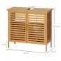 Mueble para Debajo del Lavabo de Bambú Armario de Baño de Suelo con 2 Puertas 66x29x61,5 cm Natural