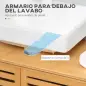 Mueble para Debajo del Lavabo de Bambú Armario de Baño de Suelo con 2 Puertas 66x29x61,5 cm Natural