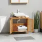 Mueble para Debajo del Lavabo de Bambú Armario de Baño de Suelo con 2 Puertas 66x29x61,5 cm Natural
