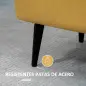 Banco de Almacenamiento con Tapa Abatible y Patas de Acero para Dormitorio Salón Entrada 101x38,5x44,5cm Amarillo