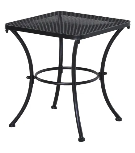 Mesa Auxiliar Cuadrada Mesa de Jardín Exterior con Estructura de Metal para Patio Terraza Balcón Carga 30 kg 45x45x50 cm Negro