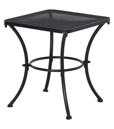 Mesa Auxiliar Cuadrada Mesa de Jardín Exterior con Estructura de Metal para Patio Terraza Balcón Carga 30 kg 45x45x50 cm Negro