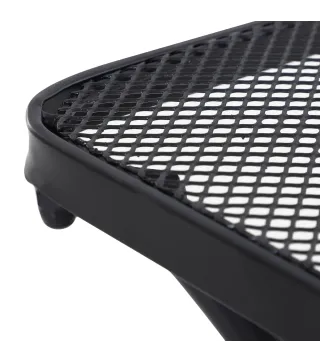 Mesa Auxiliar Cuadrada Mesa de Jardín Exterior con Estructura de Metal para Patio Terraza Balcón Carga 30 kg 45x45x50 cm Negro