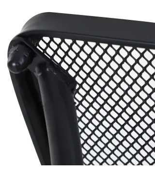 Mesa Auxiliar Cuadrada Mesa de Jardín Exterior con Estructura de Metal para Patio Terraza Balcón Carga 30 kg 45x45x50 cm Negro