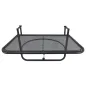 Mesa Colgante de Balcón con Brazo Regulable y Altura Ajustable en 3 Posiciones Marco Metálico 60x56x50 cm Negro