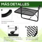 Mesa Colgante de Balcón con Brazo Regulable y Altura Ajustable en 3 Posiciones Marco Metálico 60x56x50 cm Negro