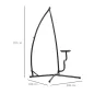 Soporte para Silla Colgante 190 cm Sostén para Columpio con Mesita Lateral Carga Máx. 120 kg Estructura de Metal para Patio Jard