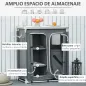 Armario de Camping Plegable con Estantes y Bolsa de Transporte para Exterior 96x49,5x104 cm Gris