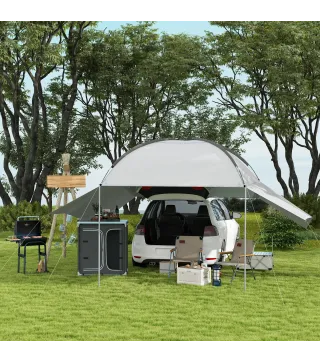 Armario de Camping Plegable con Estantes y Bolsa de Transporte para Exterior 96x49,5x104 cm Gris