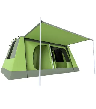 Tienda de Camping para 4-8 Personas con Mosquitera Gancho y Bolsa de Transporte Anti-UV 405x305x225 cm Verde