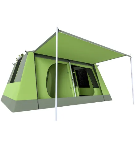 Tienda de Camping para 4-8 Personas con Mosquitera Gancho y Bolsa de Transporte Anti-UV 405x305x225 cm Verde