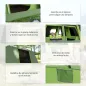 Tienda de Camping para 4-8 Personas con Mosquitera Gancho y Bolsa de Transporte Anti-UV 405x305x225 cm Verde