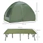 Cama Doble de Camping Plegable con Tienda de Campaña 4 en 1 Cama de Campamento Elevada con Colchón Hinchable y Bolsa de Transpor