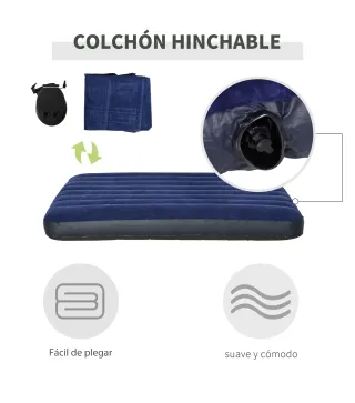 Cama Doble de Camping Plegable con Tienda de Campaña 4 en 1 Cama de Campamento Elevada con Colchón Hinchable y Bolsa de Transpor