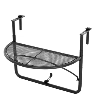 Mesa Colgante de Balcón Semicircular 60x47x50 cm Ajustable en Altura Simple y Conveniente para Barandilla de Balcón Terraza Pati