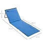 Conjunto de 2 Esterillas de Playa Plegable con Respaldo Reclinable y Bolsa de Transporte 142x51x40 cm Azul