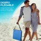 Conjunto de 2 Esterillas de Playa Plegable con Respaldo Reclinable y Bolsa de Transporte 142x51x40 cm Azul
