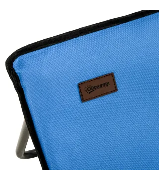 Conjunto de 2 Esterillas de Playa Plegable con Respaldo Reclinable y Bolsa de Transporte 142x51x40 cm Azul