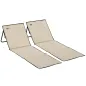 Conjunto de 2 Esterillas de Playa con Respaldo Reclinable y Bolsa de Transporte para Jardín Camping 142x51x40 cm Beige
