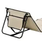 Conjunto de 2 Esterillas de Playa con Respaldo Reclinable y Bolsa de Transporte para Jardín Camping 142x51x40 cm Beige
