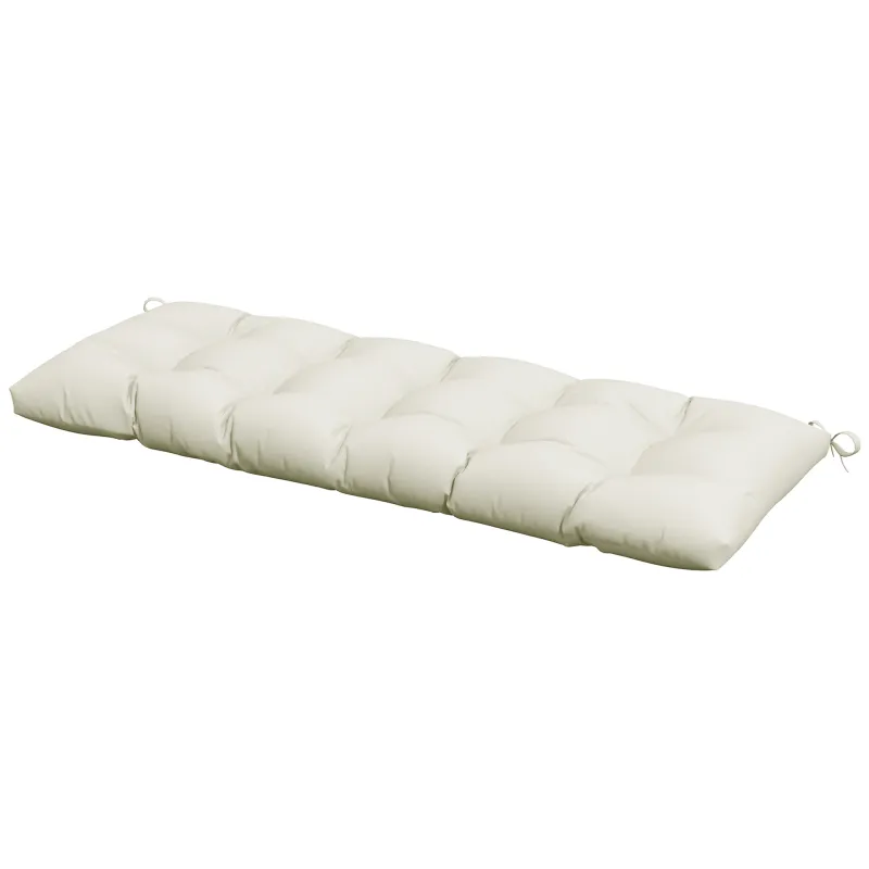 Cojín para Banco de Jardín o Balancín128x48x8 cm con 2 Cordones de Fijación Impermeable y Protección UV 50+ Crema Cojín para Banco de Jardín o Balancín128x48x8 cm con 2 Cordones de Fijación Impermeable y Protección UV 50+ Crema