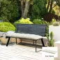 Cojín para Banco de Jardín o Balancín128x48x8 cm con 2 Cordones de Fijación Impermeable y Protección UV 50+ Crema
