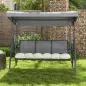 Cojín para Banco de Jardín o Balancín128x48x8 cm con 2 Cordones de Fijación Impermeable y Protección UV 50+ Crema