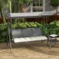 Cojín para Banco de Jardín o Balancín128x48x8 cm con 2 Cordones de Fijación Impermeable y Protección UV 50+ Crema