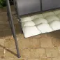 Cojín para Banco de Jardín o Balancín128x48x8 cm con 2 Cordones de Fijación Impermeable y Protección UV 50+ Crema