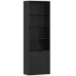 Estantería para Libros de 6 Niveles Librería con Puertas 4 Estantes Abiertos para Salón Estudio 59x29x180 cm Negro Estantería para Libros de 6 Niveles Librería con Puertas 4 Estantes Abiertos para Salón Estudio 59x29x180 cm Negro