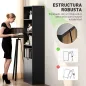 Estantería para Libros de 6 Niveles Librería con Puertas 4 Estantes Abiertos para Salón Estudio 59x29x180 cm Negro