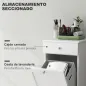 Armario de Baño con Cesto Ropa Sucia Abatible Mueble Ropa Sucia con Bolsa de Tela Plegable y Cajón Blanco 40x38x90 cm