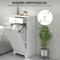 Armario de Baño con Cesto Ropa Sucia Abatible Mueble Ropa Sucia con Bolsa de Tela Plegable y Cajón Blanco 40x38x90 cm