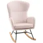 Silla Mecedora Tapizada en Terciopelo Sillón Balancín Relax con Asiento Acolchado y Reposabrazos 65x87x102cm Rosa Silla Mecedora Tapizada en Terciopelo Sillón Balancín Relax con Asiento Acolchado y Reposabrazos 65x87x102cm Rosa