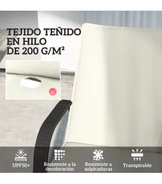 2 Cojines para Tumbonas de Jardín con Protección UV Resistentes a Salpicaduras 193x58x6 cm Crema