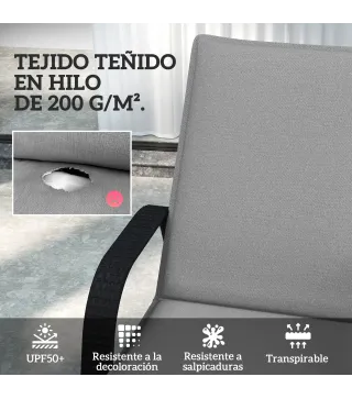 2 Cojines para Tumbonas de Jardín con Protección UV Resistentes a Salpicaduras 193x58x6 cm Gris