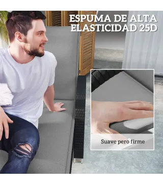 2 Cojines para Tumbonas de Jardín con Protección UV Resistentes a Salpicaduras 193x58x6 cm Gris