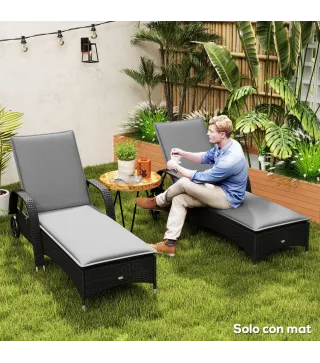 2 Cojines para Tumbonas de Jardín con Protección UV Resistentes a Salpicaduras 193x58x6 cm Gris