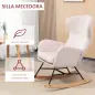 Silla Mecedora Tapizada en Terciopelo Sillón Balancín Relax con Asiento Acolchado y Reposabrazos 65x87x102cm Rosa