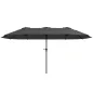 Sombrilla Doble 4x2,2 m Sombrilla Terraza Exterior con Manivela Manual Impermeable y Protección UV30+ Gris Oscuro