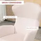 Silla Mecedora Tapizada en Terciopelo Sillón Balancín Relax con Asiento Acolchado y Reposabrazos 65x87x102cm Rosa