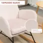 Silla Mecedora Tapizada en Terciopelo Sillón Balancín Relax con Asiento Acolchado y Reposabrazos 65x87x102cm Rosa