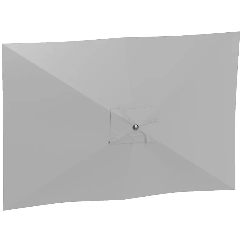 Toldo de Recambio de Sombrilla de 3x2 m Toldo de Repuesto para Sombrilla con Ventilación Superior Protección UV 50+ Gris