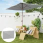 Toldo de Recambio de Sombrilla de 3x2 m Toldo de Repuesto para Sombrilla con Ventilación Superior Protección UV 50+ Gris