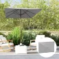 Toldo de Recambio de Sombrilla de 3x2 m Toldo de Repuesto para Sombrilla con Ventilación Superior Protección UV 50+ Gris
