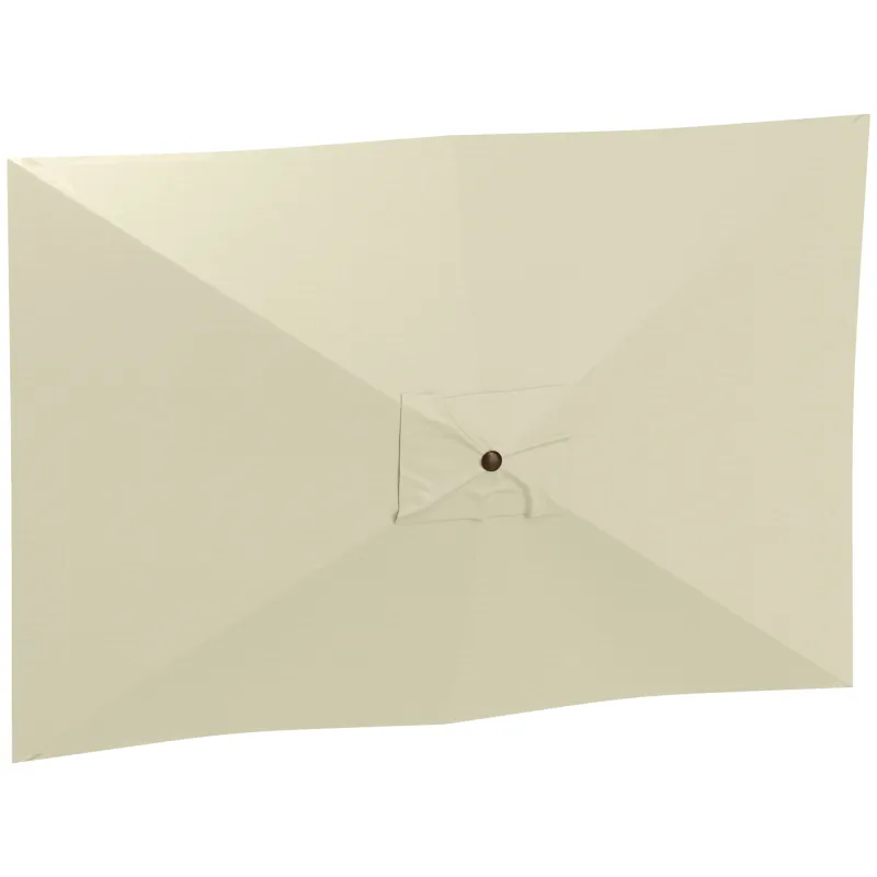 Toldo de Recambio de Sombrilla de 3x2 m Toldo de Repuesto para Sombrilla con Ventilación Superior Anti-UV 50+ Beige