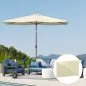 Toldo de Recambio de Sombrilla de 3x2 m Toldo de Repuesto para Sombrilla con Ventilación Superior Anti-UV 50+ Beige