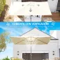 Toldo de Recambio de Sombrilla de 3x2 m Toldo de Repuesto para Sombrilla con Ventilación Superior Anti-UV 50+ Beige