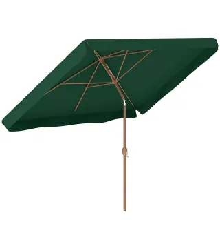 Sombrilla de Terraza Exterior 300x200x235 cm con Ángulo Ajustable Mástil de Aluminio Manivela y Protección UV 50+ Verde